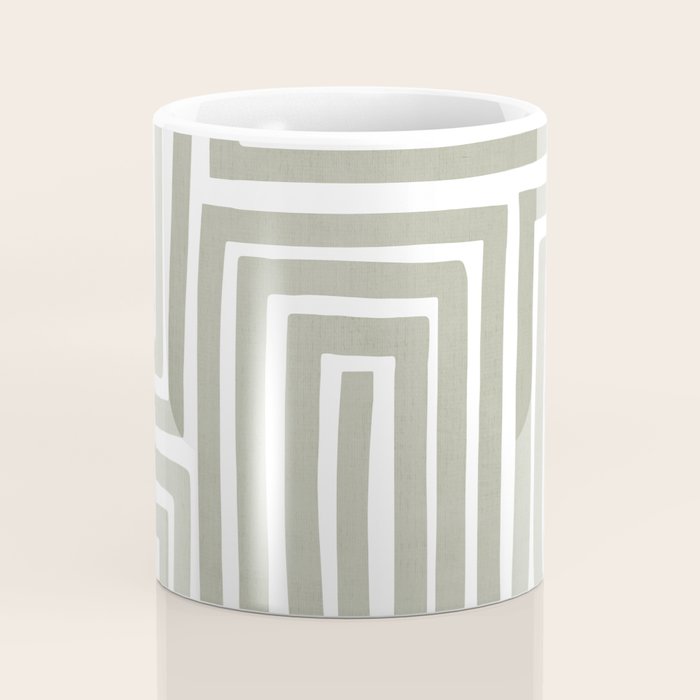Light Green Bold Lines Neutral Artwork Coffee Mug Gallery Image 4