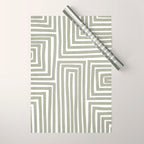 Light Green Bold Lines Neutral Artwork Wrapping Paper Gallery Image 1