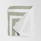 Light Green Bold Lines Neutral Artwork Throw Blanket Gallery Image 3