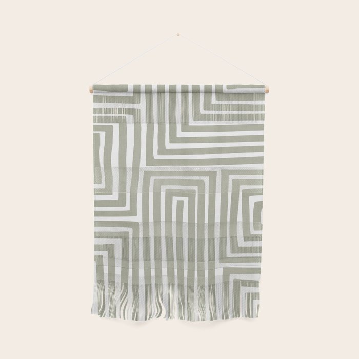 Light Green Bold Lines Neutral Artwork Wall Hanging Gallery Image 1