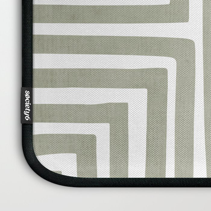 Light Green Bold Lines Neutral Artwork Laptop Sleeve Gallery Image 3