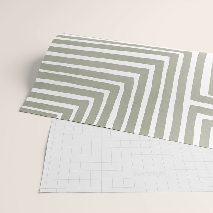 Light Green Bold Lines Neutral Artwork Wrapping Paper Gallery Image 2