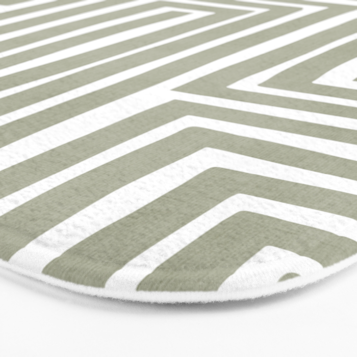 Light Green Bold Lines Neutral Artwork Bath Mat Gallery Image 3