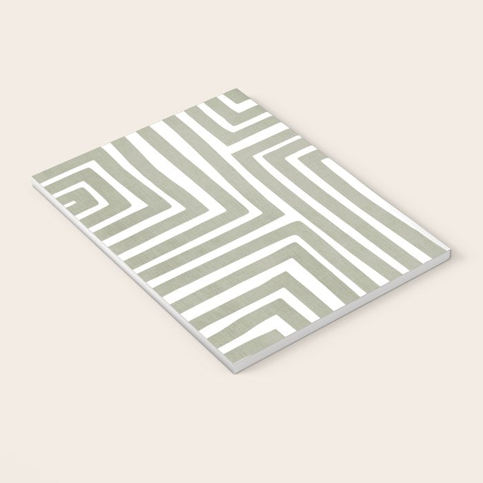 Light Green Bold Lines Neutral Artwork Notebook Gallery Image 3