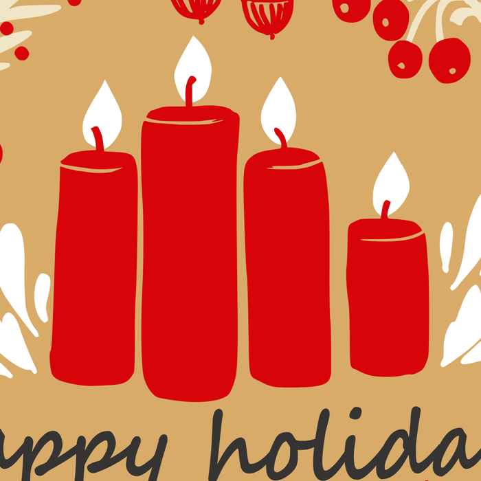 happy holidays christmas greetings - folk art illustration Coffee Mug Gallery Image 2