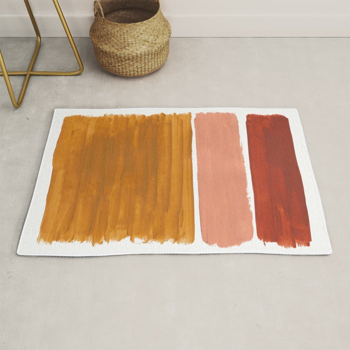 Rothko Minimalist Colorield Warm Earth Tone Yellow Ochre Clay Beige by Ejaaz Haniff Rug Gallery Image 1