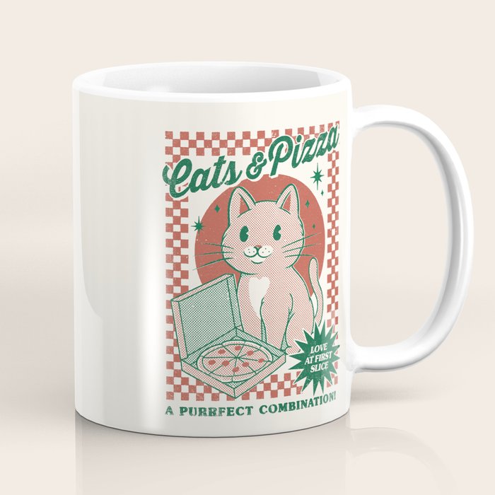 Cats and Pizza Coffee Mug Gallery Image 1