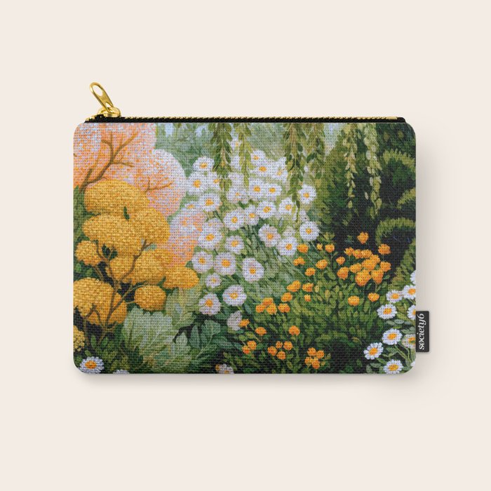 Floral Painting Maximalist Dopamine Decor Flower Print Polkadot Art Japanese Wall Art Sage Green Art Carry All Pouch Gallery Image 1