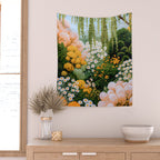Floral Painting Maximalist Dopamine Decor Flower Print Polkadot Art Japanese Wall Art Sage Green Art Wall Tapestry Gallery Image 2