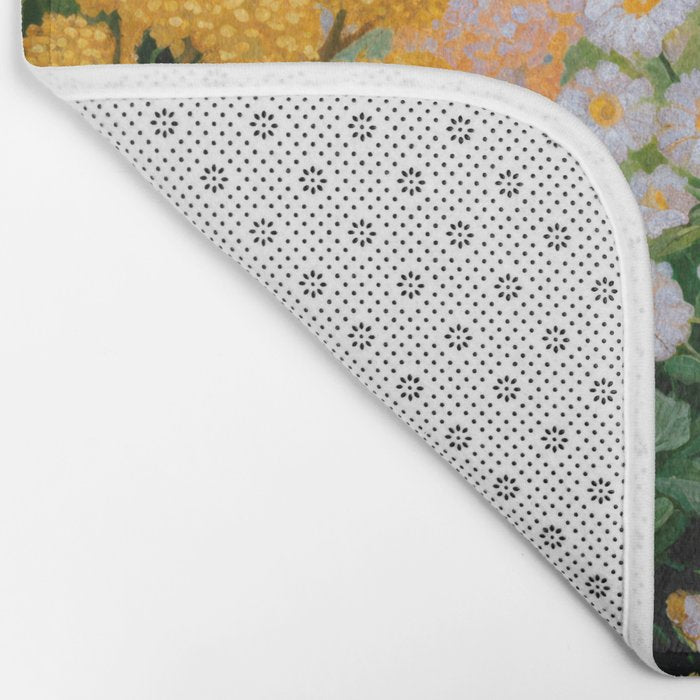 Floral Painting Maximalist Dopamine Decor Flower Print Polkadot Art Japanese Wall Art Sage Green Art Bath Mat Gallery Image 2