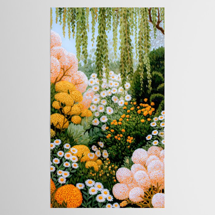 Floral Painting Maximalist Dopamine Decor Flower Print Polkadot Art Japanese Wall Art Sage Green Art Tablecloth Gallery Image 2