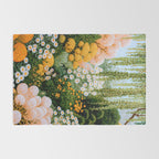 Floral Painting Maximalist Dopamine Decor Flower Print Polkadot Art Japanese Wall Art Sage Green Art Rug Gallery Image 2