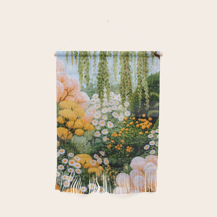 Floral Painting Maximalist Dopamine Decor Flower Print Polkadot Art Japanese Wall Art Sage Green Art Wall Hanging Gallery Image 1