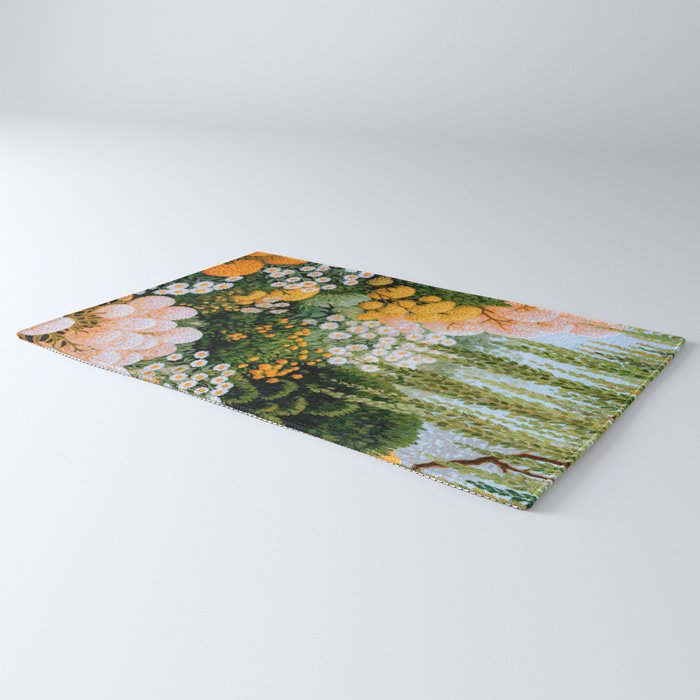 Floral Painting Maximalist Dopamine Decor Flower Print Polkadot Art Japanese Wall Art Sage Green Art Rug Gallery Image 3