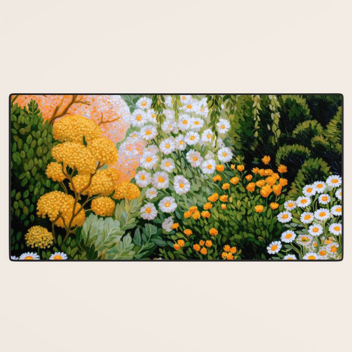 Floral Painting Maximalist Dopamine Decor Flower Print Polkadot Art Japanese Wall Art Sage Green Art Desk Mat Gallery Image 3