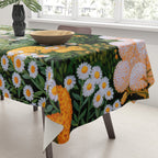 Floral Painting Maximalist Dopamine Decor Flower Print Polkadot Art Japanese Wall Art Sage Green Art Tablecloth Gallery Image 3