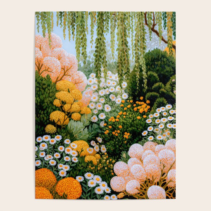 Floral Painting Maximalist Dopamine Decor Flower Print Polkadot Art Japanese Wall Art Sage Green Art Poster Gallery Image 4