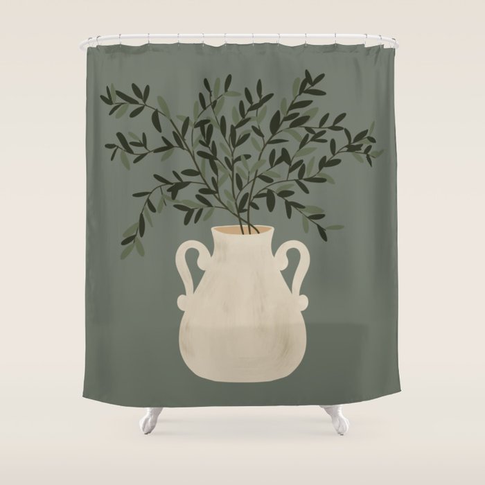 Vase no. 31 with Winter Greenery  Shower Curtain Gallery Image 1