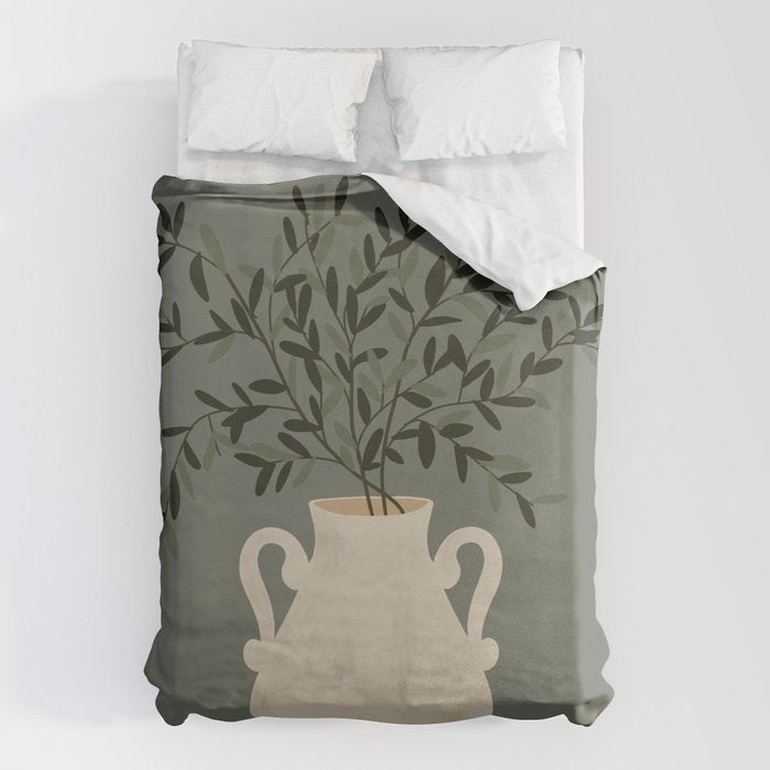 Vase no. 31 with Winter Greenery  Duvet Cover Gallery Image 1