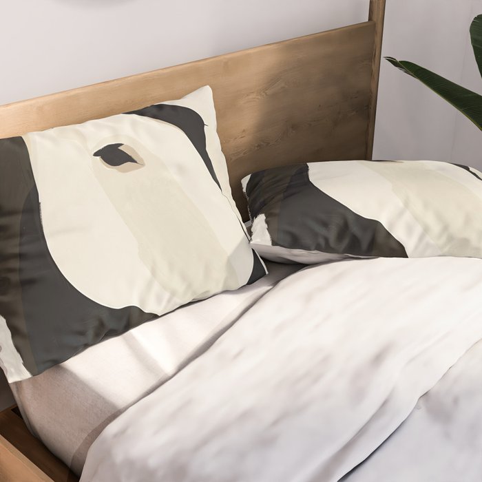 Horse in Black and White Pillow Sham Gallery Image 2