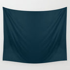 Minimal, Solid Color, Dark Teal Wall Tapestry Gallery Image 4