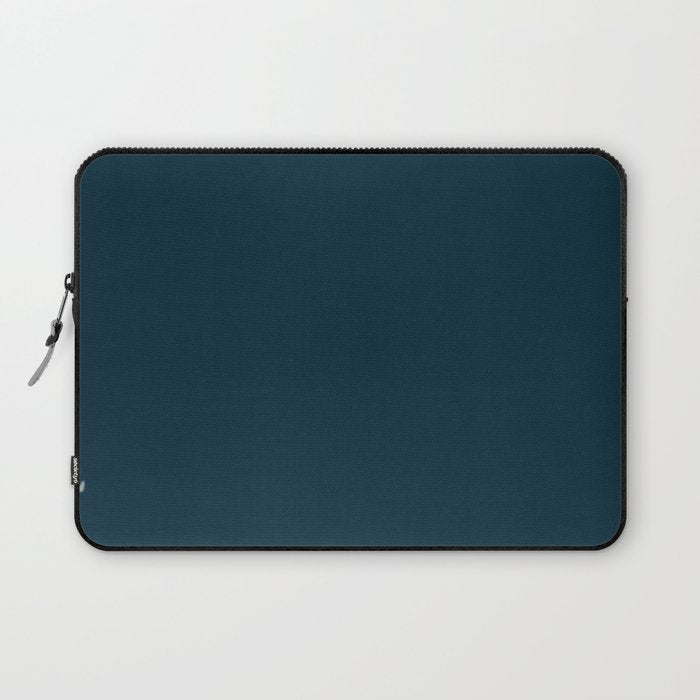 Minimal, Solid Color, Dark Teal Laptop Sleeve Gallery Image 1