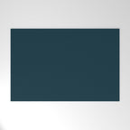 Minimal, Solid Color, Dark Teal Welcome Mat Gallery Image 1