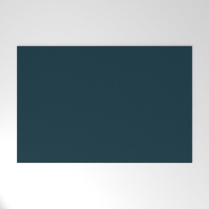 Minimal, Solid Color, Dark Teal Welcome Mat Gallery Image 1
