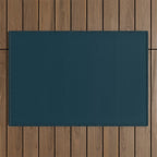 Minimal, Solid Color, Dark Teal Outdoor Rug Gallery Image 1