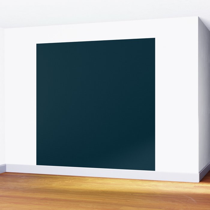 Minimal, Solid Color, Dark Teal Wall Mural Gallery Image 2