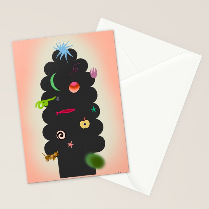 CONTEMPORARY CHRISTMAS TREE Stationery Card Gallery Image 2