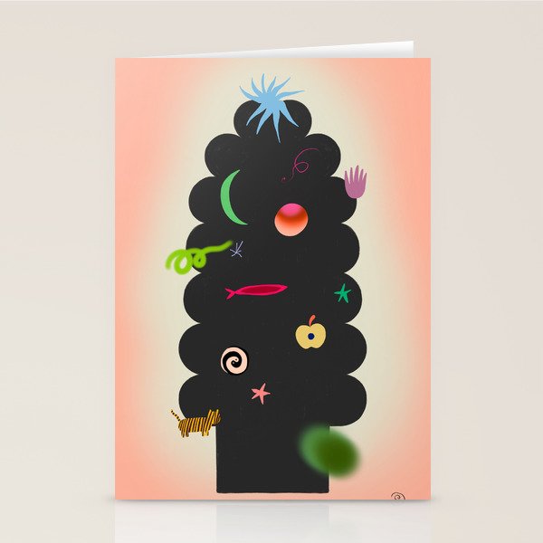 CONTEMPORARY CHRISTMAS TREE Stationery Card Gallery Image 1