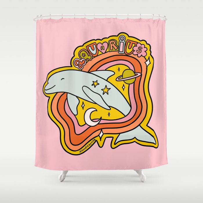 Aquarius Dolphin Shower Curtain Gallery Image 1