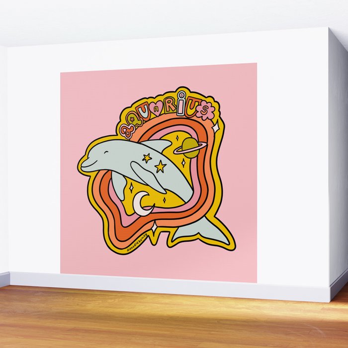 Aquarius Dolphin Wall Mural Gallery Image 2