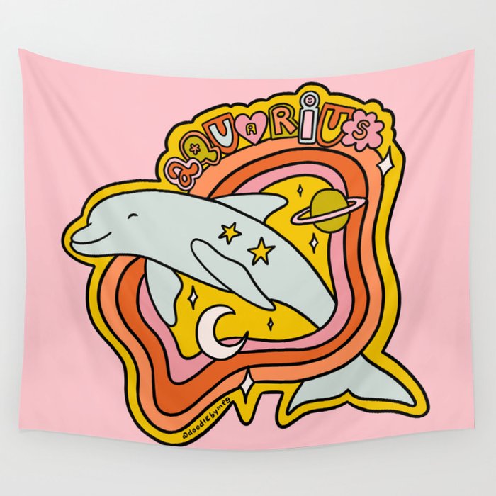 Aquarius Dolphin Wall Tapestry Gallery Image 4