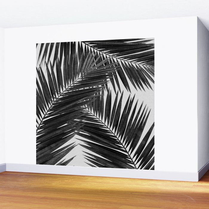 Palm Leaf Black & White III Wall Mural Gallery Image 2