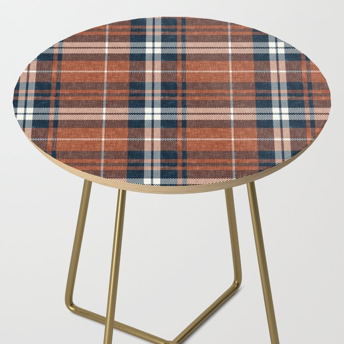 fall plaid - rust and navy blue Side Table Gallery Image 2