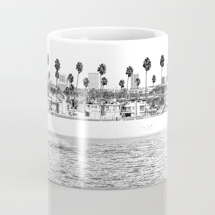 Vintage Newport Beach Print {4 of 4} | Photography Ocean Palm Trees B&W Tropical Summer Sky Coffee Mug Gallery Image 4