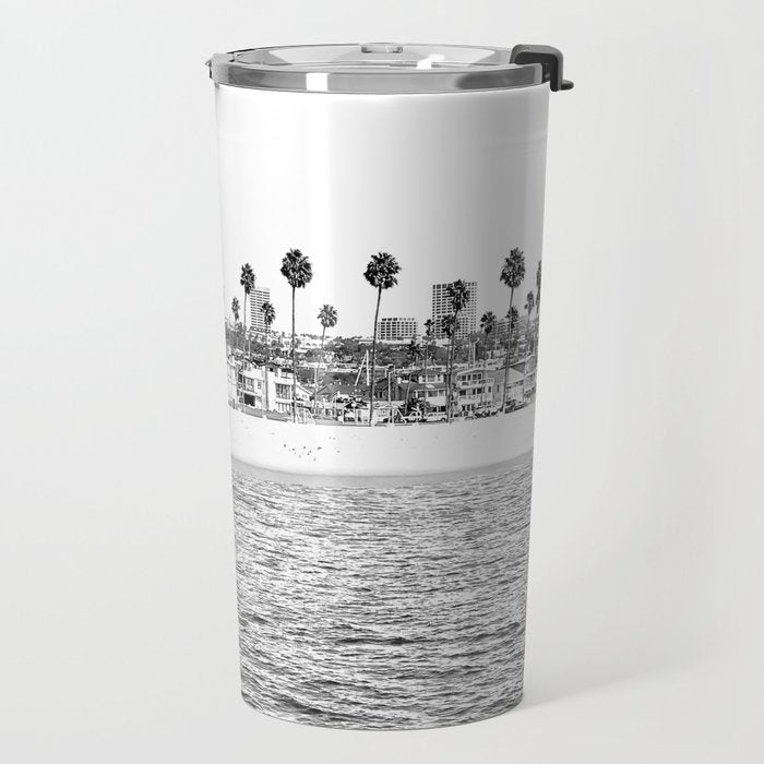 Vintage Newport Beach Print {4 of 4} | Photography Ocean Palm Trees B&W Tropical Summer Sky Travel Mug Gallery Image 2