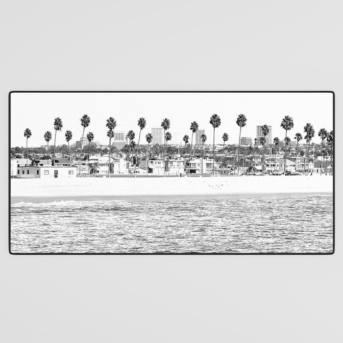 Vintage Newport Beach Print {4 of 4} | Photography Ocean Palm Trees B&W Tropical Summer Sky Desk Mat Gallery Image 3