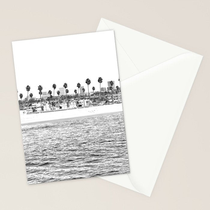 Vintage Newport Beach Print {4 of 4} | Photography Ocean Palm Trees B&W Tropical Summer Sky Stationery Card Gallery Image 2