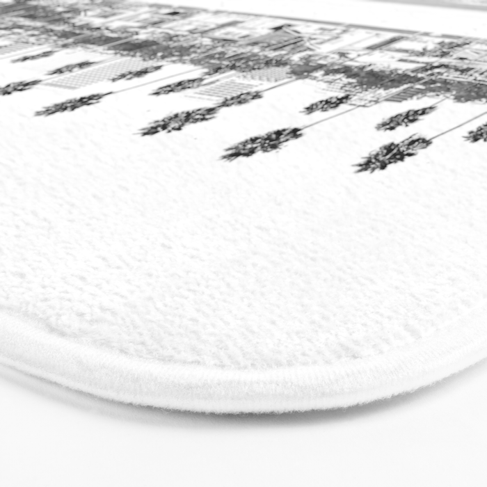 Vintage Newport Beach Print {4 of 4} | Photography Ocean Palm Trees B&W Tropical Summer Sky Bath Mat Gallery Image 3