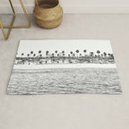 Vintage Newport Beach Print {4 of 4} | Photography Ocean Palm Trees B&W Tropical Summer Sky Rug Gallery Image 1
