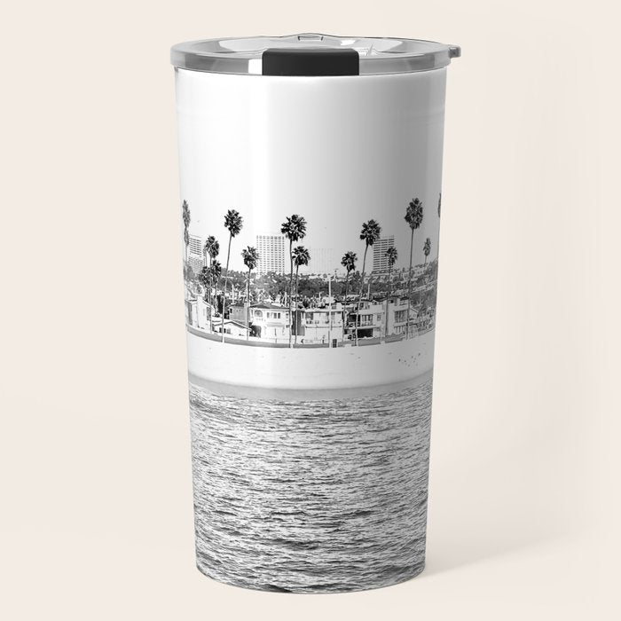 Vintage Newport Beach Print {4 of 4} | Photography Ocean Palm Trees B&W Tropical Summer Sky Travel Mug Gallery Image 1