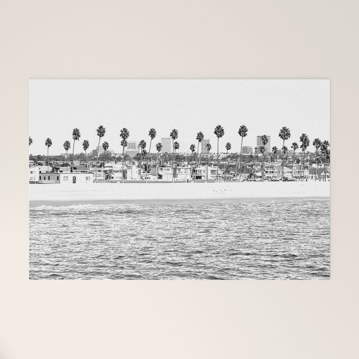 Vintage Newport Beach Print {4 of 4} | Photography Ocean Palm Trees B&W Tropical Summer Sky Welcome Mat Gallery Image 1