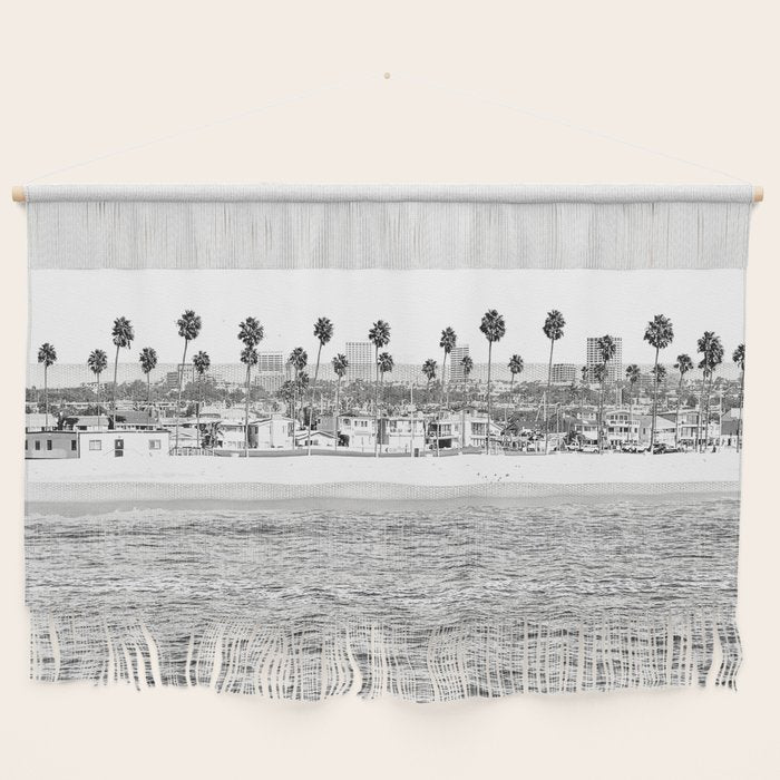 Vintage Newport Beach Print {4 of 4} | Photography Ocean Palm Trees B&W Tropical Summer Sky Wall Hanging Gallery Image 1