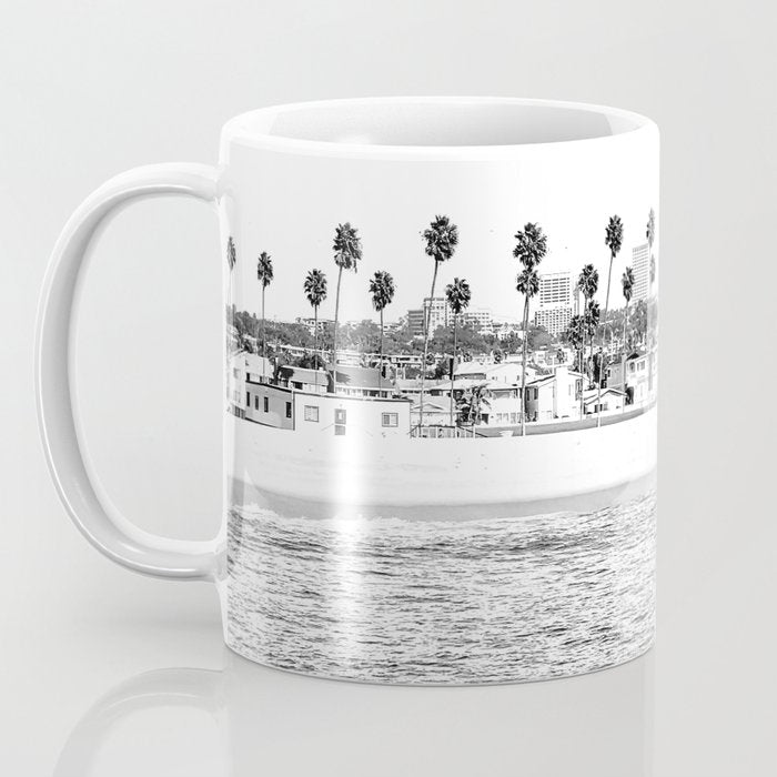 Vintage Newport Beach Print {4 of 4} | Photography Ocean Palm Trees B&W Tropical Summer Sky Coffee Mug Gallery Image 3
