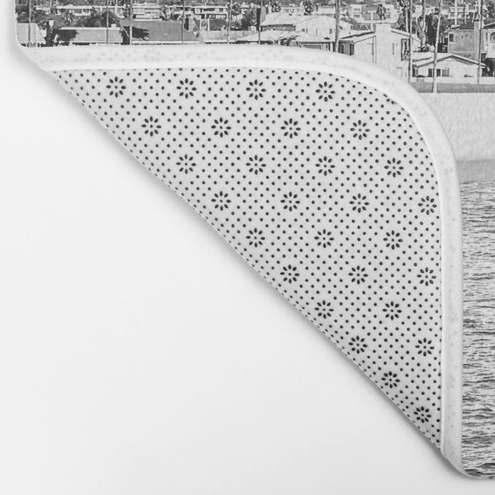 Vintage Newport Beach Print {4 of 4} | Photography Ocean Palm Trees B&W Tropical Summer Sky Bath Mat Gallery Image 2