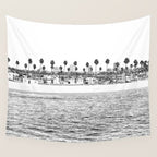 Vintage Newport Beach Print {4 of 4} | Photography Ocean Palm Trees B&W Tropical Summer Sky Wall Tapestry Gallery Image 4