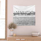 Vintage Newport Beach Print {4 of 4} | Photography Ocean Palm Trees B&W Tropical Summer Sky Wall Tapestry Gallery Image 2